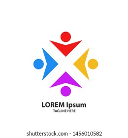 Creative people logo design template. Vector eps10 