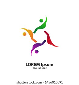 Creative people logo design template. Vector eps10 