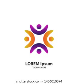Creative people logo design template. Vector eps10 