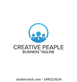 Creative People Logo Design Template With Circle Logo Vector Illustration Template For Icon Business