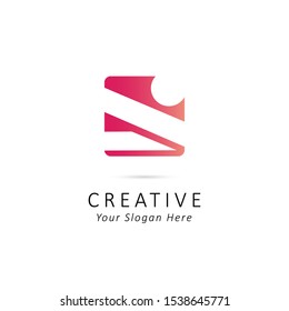 Creative people logo design template with square