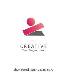 Creative people logo design template with circle