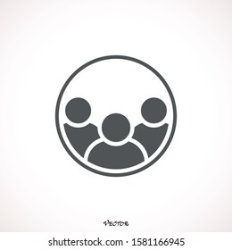 Creative people logo design template with circle