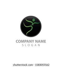 Creative people logo design template with circle