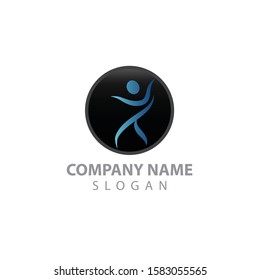 Creative people logo design template with circle