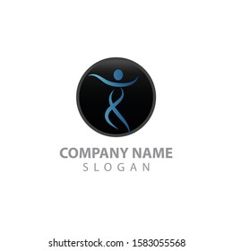 Creative people logo design template with circle