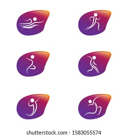 Creative people logo design template with circle
