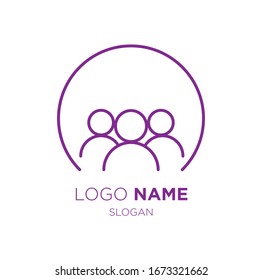 Creative people logo design template with circle.