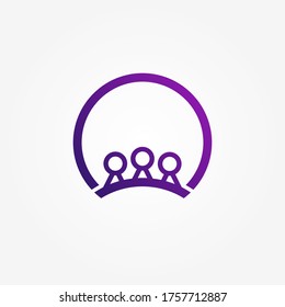Creative people logo design template with circle