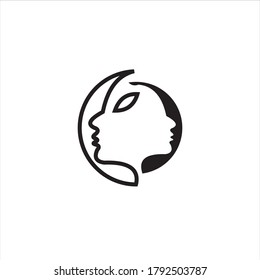Plantilla de diseño de logotipo de personas creativas con círculo