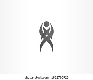 Plantilla de diseño de logotipo de personas creativas con concepto de color negro