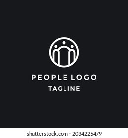 Plantilla de diseño de logotipo de personas creativas con círculo