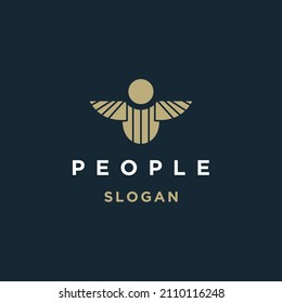 Creative people logo design template