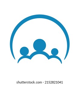 Plantilla de diseño de logotipo de personas creativas con círculo
