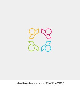 Plantilla de diseño del logotipo de personas creativas. Personas con logotipo de la comunidad empresarial