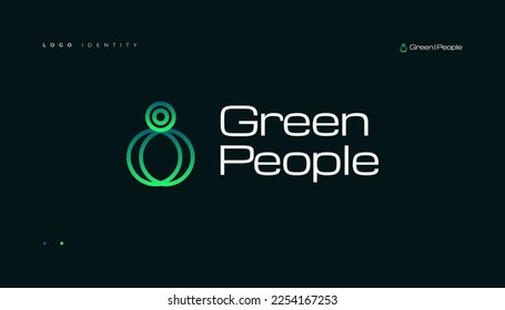 Plantilla de diseño de logotipos de personas creativas con colores degradados