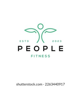 Creative people logo design template with fitness