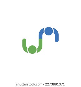 Creative people logo design template with circle