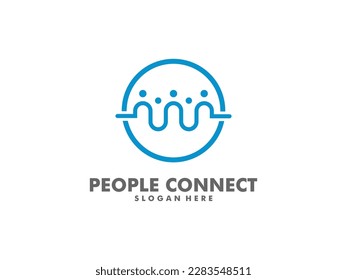 Plantilla de diseño de logotipo de personas creativas, vector de logotipo de personas sociales