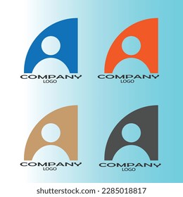 
Creative people logo design template with circle