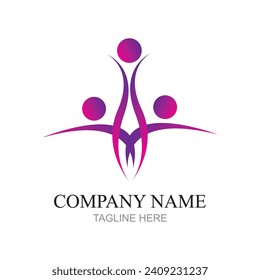 Creative people logo design template with circle,Flat Vector Logo Design Template Element