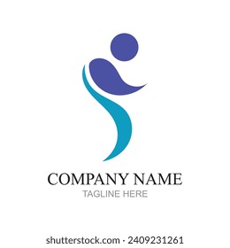 Creative people logo design template with circle,Flat Vector Logo Design Template Element