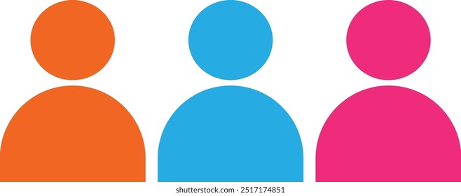 La Plantilla de diseño de logotipos de personas creativas presenta tres personas felices y motivadas, que simbolizan la disponibilidad general y la interacción de las personas.