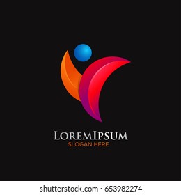 Creative People Logo Design Template for Business Company. Vector Illustration
