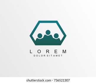Creative people logo design template 