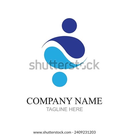 Creative people logo design template with circle,Flat Vector Logo Design Template Element