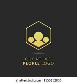 Creative people logo design vector template element