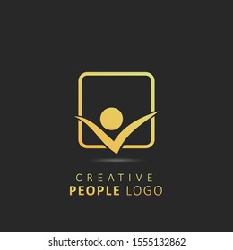 Creative people logo design vector template element