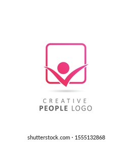 Creative people logo design vector template element