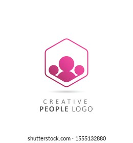 Creative people logo design vector template element