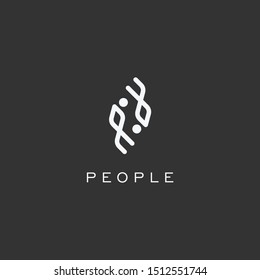 Creative people logo icon design modern style illustration. simple group vector symbol