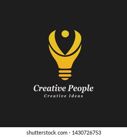 Creative people logo. Creative ideas icon. Vector illustration