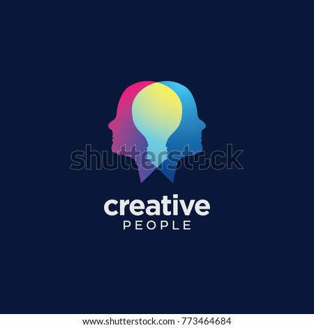 Creative People logo with light bulb overlapping inside heads