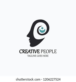 Creative people logo. Creative mind icon. Vector illustration