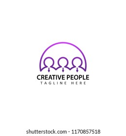 Creative people logo template design
