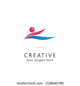 Creative People Logo With Water Element