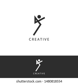 Creative people logo/icon template design with uniqe style. Vector 