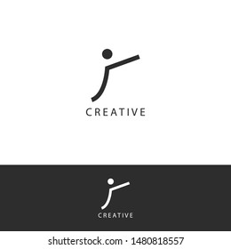 Creative people logo/icon template design with uniqe style. Vector 