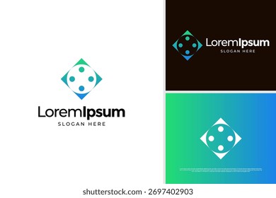 Pessoas criativas e mapa de pin para o modelo de design de logotipo da comunidade