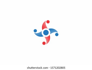 Creative people sign vector logo design template