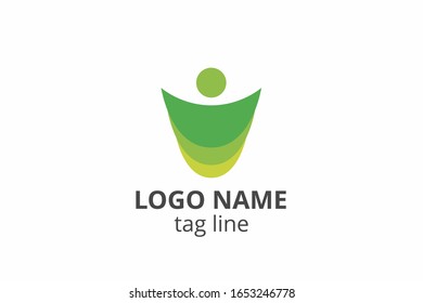 Creative people silhouette design. Template icon logo for any modern business like networking company, health care clinic, education, finance corporate, investment consultant.