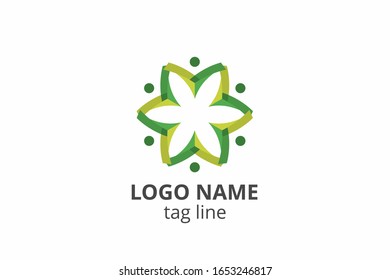 Creative people silhouette design. Template icon logo for any modern business like networking company, health care clinic, education, finance corporate, investment consultant.