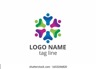 Kreative Menschen Silhouette Design. Template Icon Logo für jedes moderne Unternehmen wie Netzwerkunternehmen, Gesundheitsklinik, Bildung, Finanzen Unternehmen, Investmentberater.