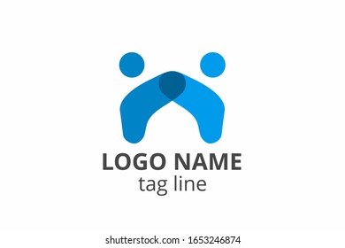 Diseño de silueta de personas creativas. Icono de plantilla para cualquier negocio moderno como empresa de red, clínica de salud, educación, empresa financiera, consultor de inversión.