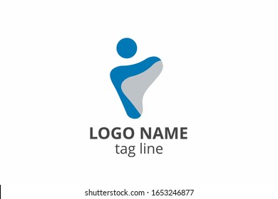 Creative people silhouette design. Template icon logo for any modern business like networking company, health care clinic, education, finance corporate, investment consultant.