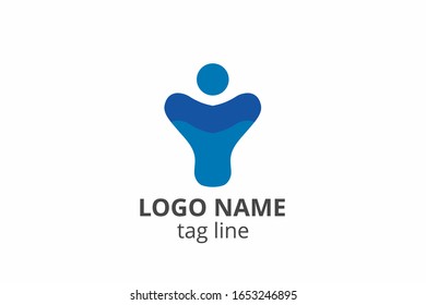 Creative people silhouette design. Template icon logo for any modern business like networking company, health care clinic, education, finance corporate, investment consultant.